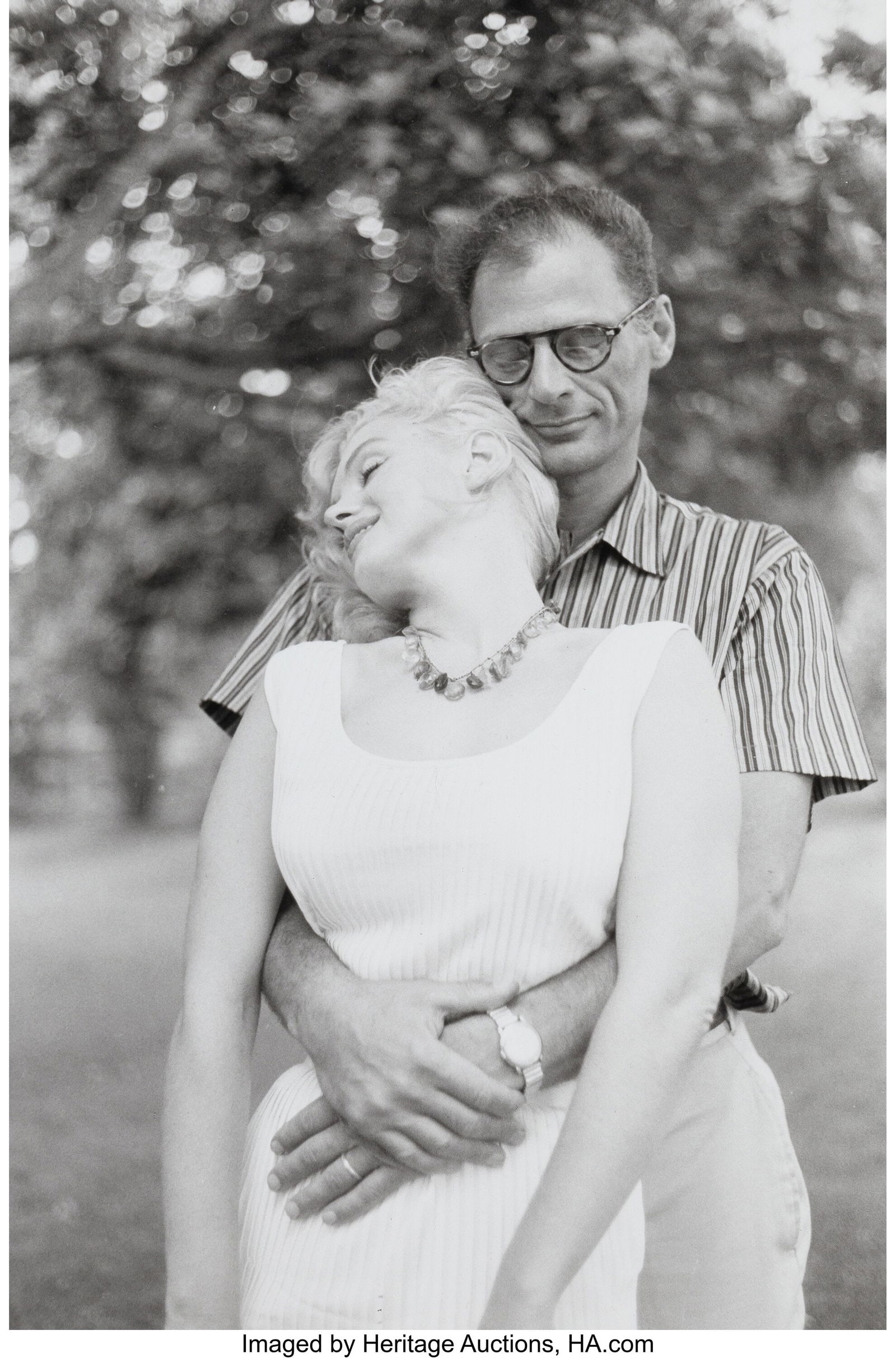 Sam Shaw (American, 1912-1999) Marilyn Monroe an: Sam Shaw (American, 1912-1999) Marilyn Monroe and Arthur Miller, 1957 Gelatin silver print, printed later 9-1/2 x 6-1/4 inches (24.1 x 15.9 cm&rp