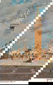 61002: Augusto Lovatti (Italian, 1852-1921) Piazza San