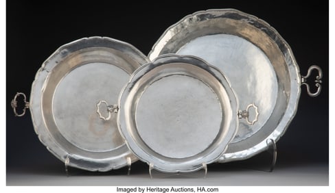 61100: A Group of Three Latin American Hand-Hammered Si