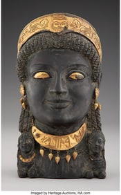 61202: An Etruscan-Style Grand Tour Bronze Head with Go