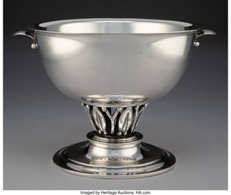 61105: A Sanborns Silver Footed Center Bowl, Mexico Cit