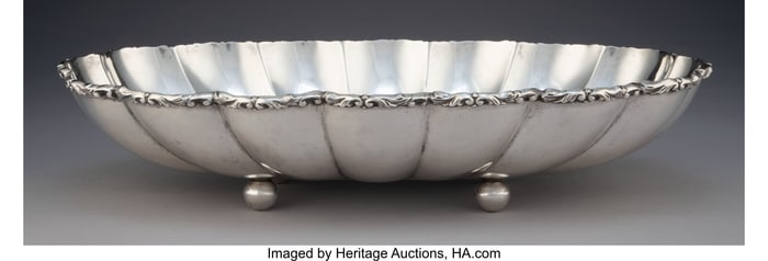61106: A Joyeria Milton Silver Footed Serving Dish, Jua