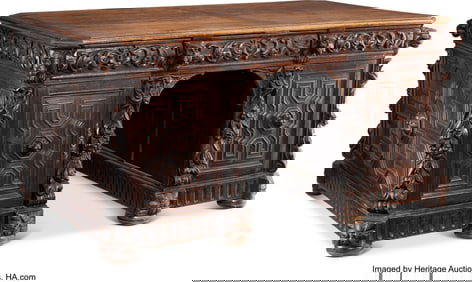 61210: A Continental Renaissance Revival Oak Partner's