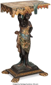 61011: A Venetian Polychrome Painted Blackamoor Side Ta