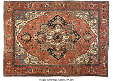 61214: A Fine Persian Heriz Carpet, circa 1900 175-1/2