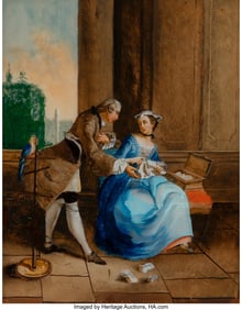 61219: Italian School The Lady Realizes, circa 1780 Re