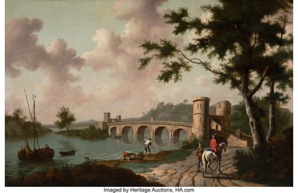 61221: Continental School (19th Century) River landscap