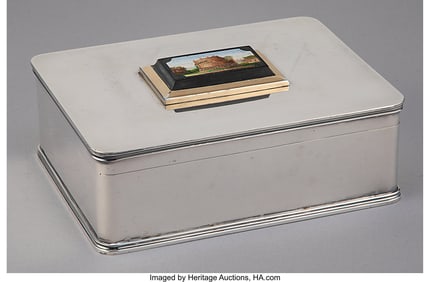 61225: An Italian Silver Covered Box with Micromosaic P