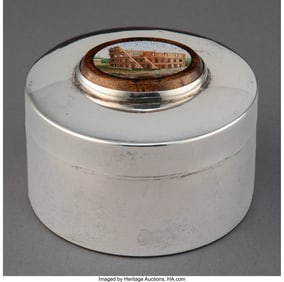 61226: A Reed & Barton Micromosaic-Mounted Silver Cover