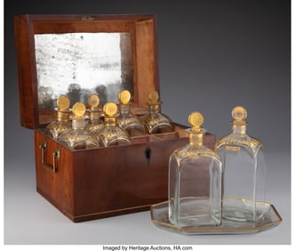 61232: A Dutch Mahogany Liquor Chest with a Set of Part