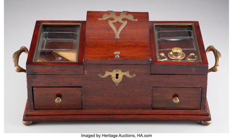 61233: An American Carved Mahogany and Brass-Mounted Sm