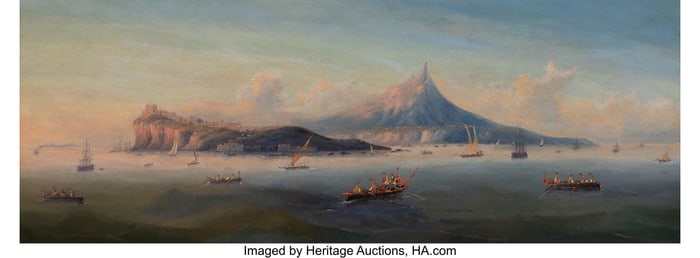 61124: Neapolitan School (19th Century) Panoramas of th