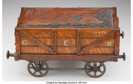 61235: An American Oak and Brass Mounted Railway Carria