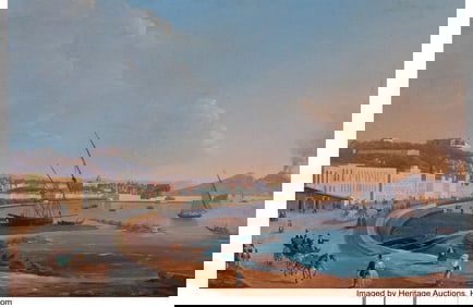 61125: Neapolitan School (19th Century) View of the bay