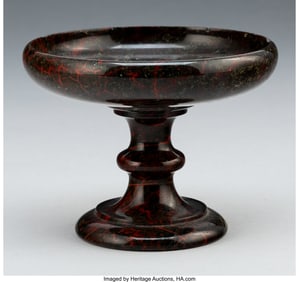 61128: A Bloodstone Tazza 4-1/8 x 5-1/4 x 5-1/4 inches