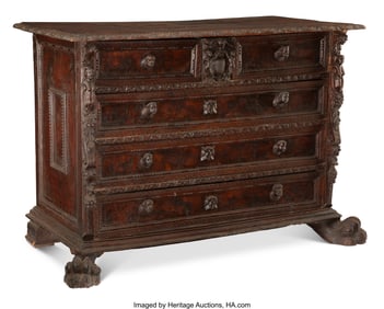 61035: An Italian Renaissance Carved Walnut Bambocci, T