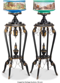 61140: A Near Pair of Grand Tour-Style Painted Porcelai