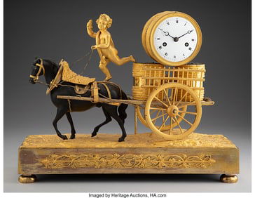 61141: A French Empire Gilt and Patinated Bronze Figura