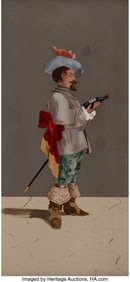 61142: A Continental Marble Pietra Dura Plaque 9-1/2 x