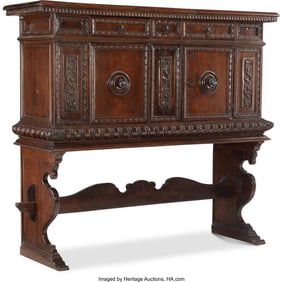 61042: An Italian Renaissance Carved Walnut Cabinet 49