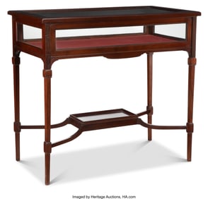 61161: An English Glass and Carved Wood Vitrine, circa