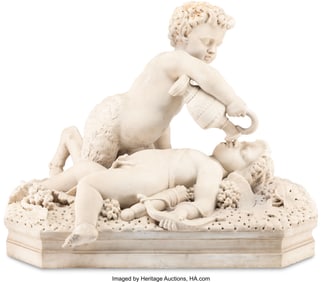 61251: Orazio Andreoni (Italian, 1840-1895) Satyr and C