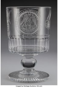 61163: A Monumental British Engraved Glass Waterloo Rum
