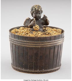 61254: A Charles X Patinated and Gilt Bronze Novelty In