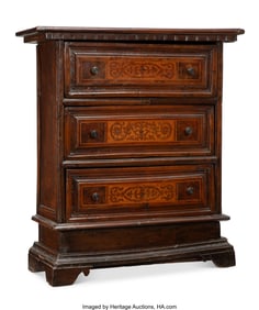 61047: An Italian Inlaid Walnut Chest, late 17th centur