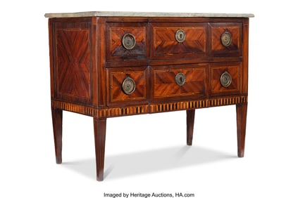 61177: An Italian Neoclassical Mahogany Chest of Drawer