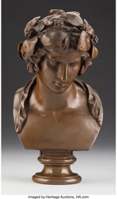 61178: Italian School (19th Century) Bust of Bacchus Pa