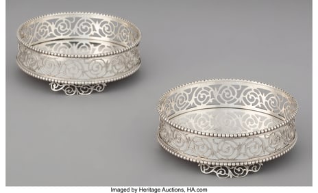 61259: A Pair of Dutch Wine Coasters, Amsterdam, 18th c