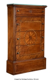 61181: An Italian Inlaid Walnut Shallow Chest, circa 17