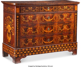 61185: A Dutch Marquetry Commode, 19th century 36-3/4 x