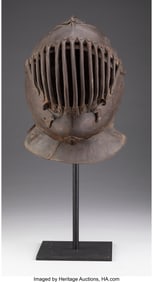 61066: An Italian Iron Cage-Visor Helmet for Gioco del