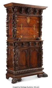 61195: A Fine Renaissance-Style Carved Fruitwood Bamboc