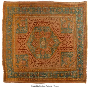 61076: An Oushak Rug, 19th century 116 x 122 inches (29
