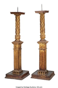 61077: A Pair of Assembled Italian Column Fragment Pric