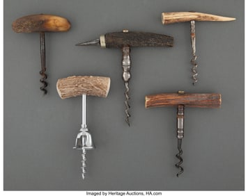61281: A Group of Five Corkscrews, 19th century and lat