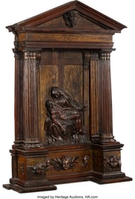 61083: A Continental Partial Gilt Carved Fruitwood Piet