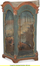 61086: An Italian Rococo Paint-Decorated Wood Table Cab