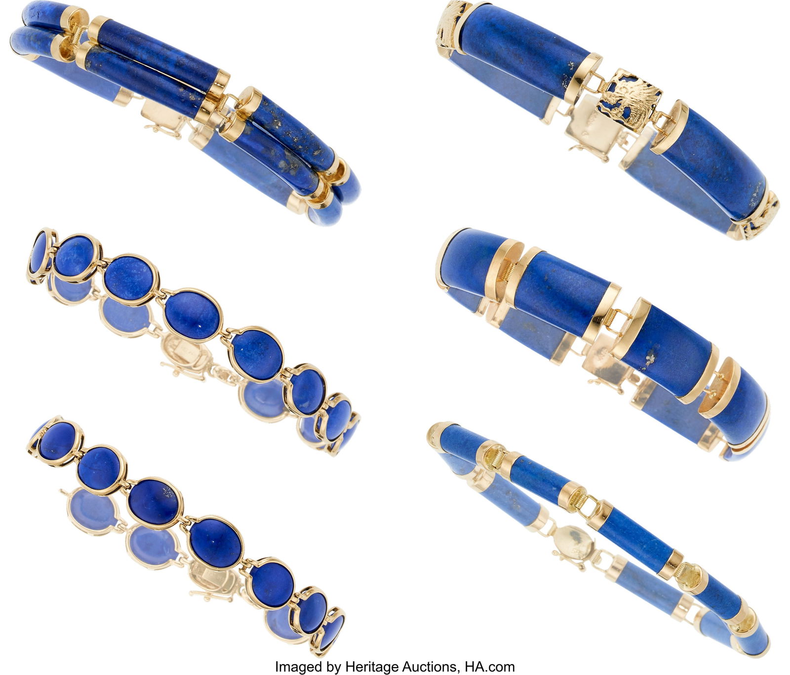 Lapis Lazuli, Gold Bracelets  Stones: Carved lap (1 of 1)