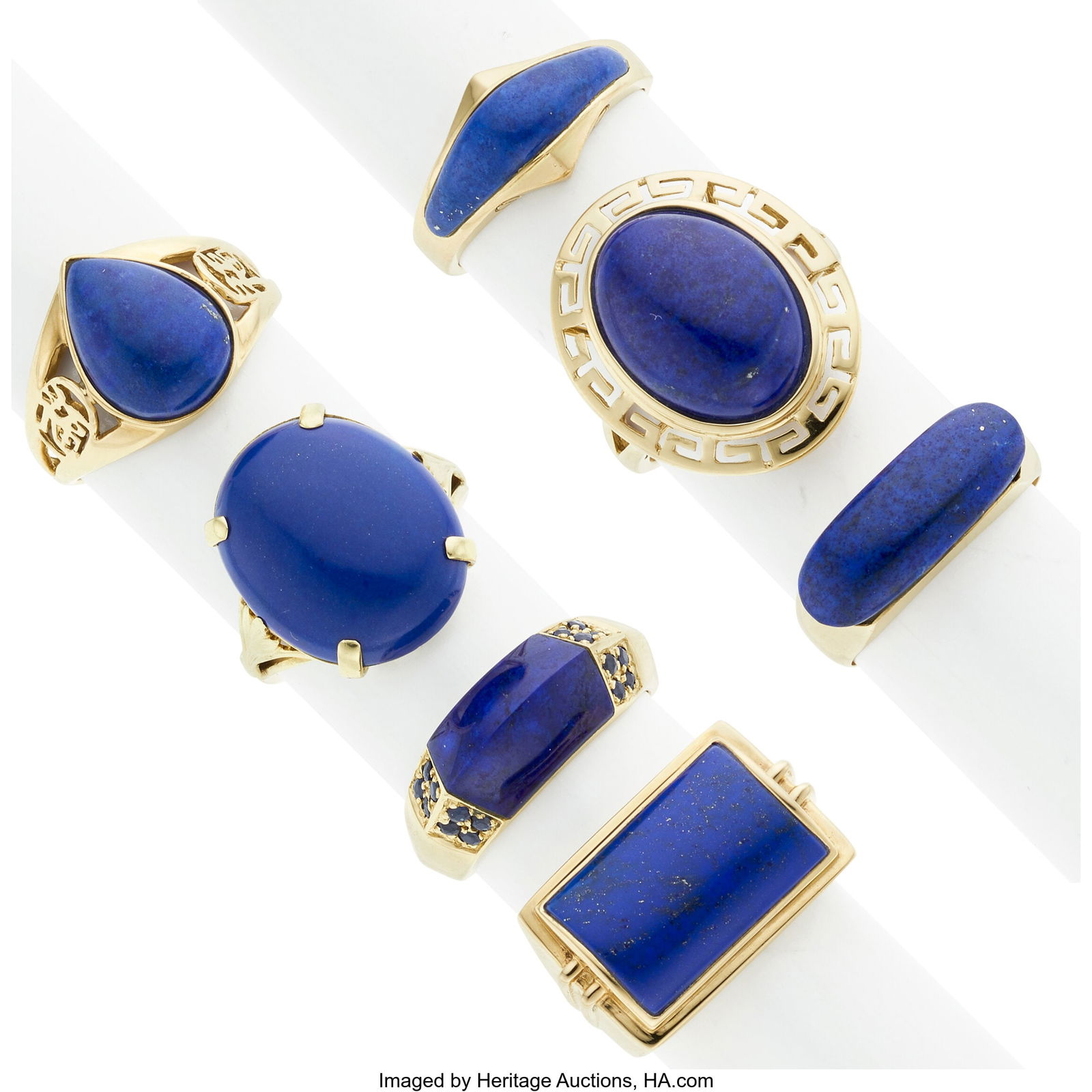Lapis Lazuli, Sapphire, Gold Rings  Stones: Carv (1 of 1)