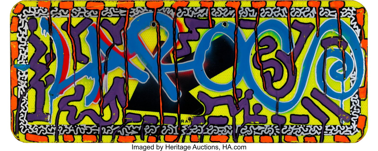 LA II (b. 1967) LaRoc Way 2 Go Spray paint, acry (1 of 2)