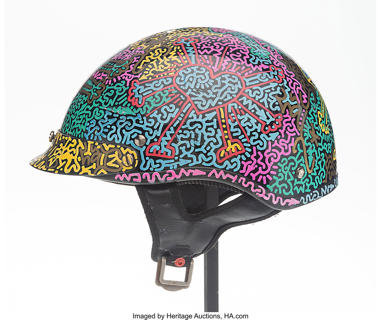 LA II (b. 1967) Ramona's Crown Ink on helmet 6-1 (1 of 2)