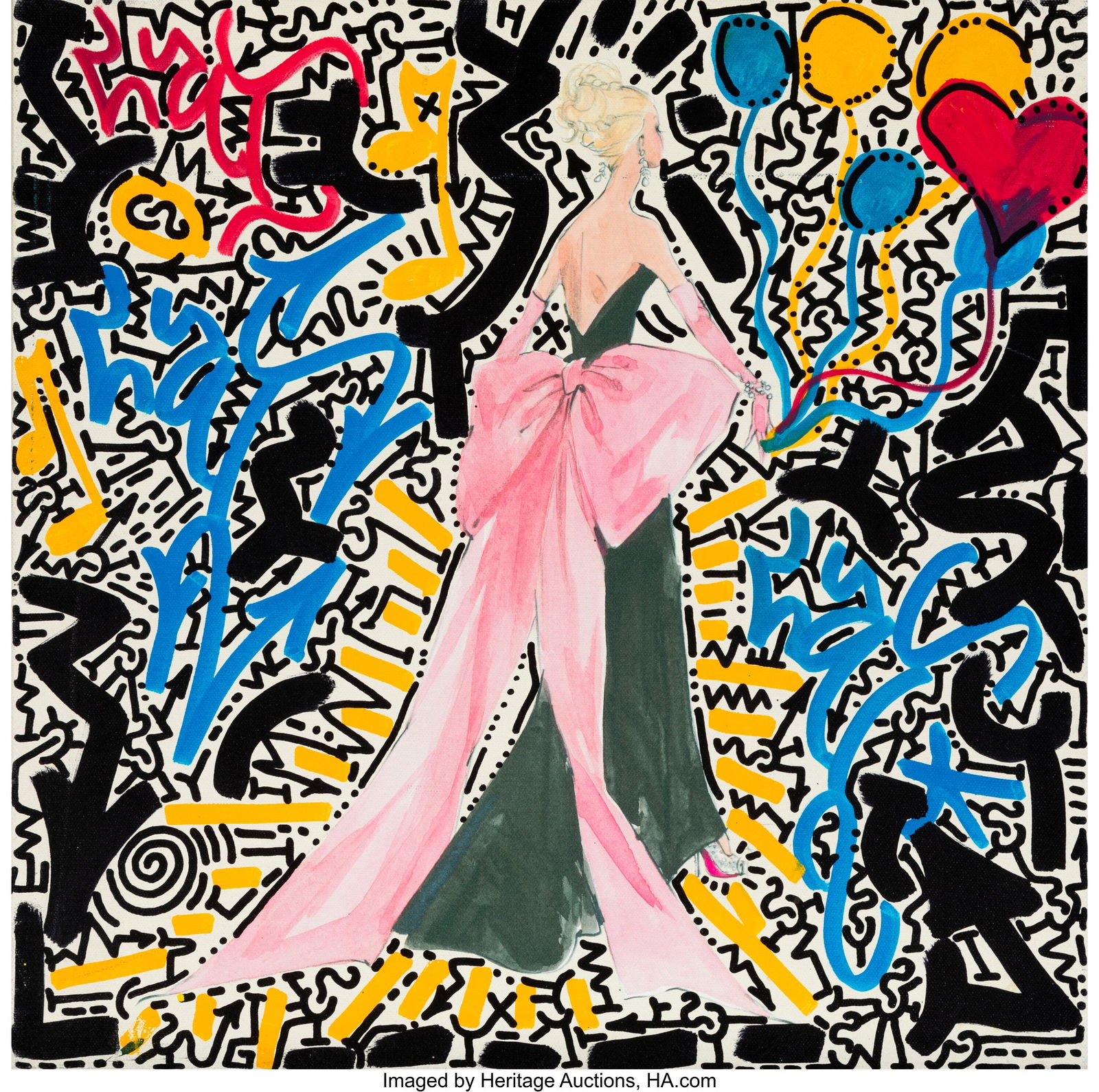 LA II (b. 1967) Ready For The Ball Ink on recycl (1 of 3)