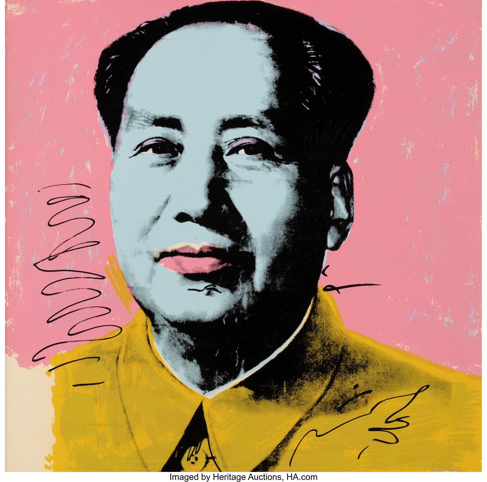Andy Warhol (1928-1987) One Work, from Mao, 1972: Andy Warhol (1928-1987) One Work, from Mao, 1972 Screenprint in colors on Beckett High White paper 35-3/8 x 35-3/8 inches (89.9 x 89.8 cm) (s