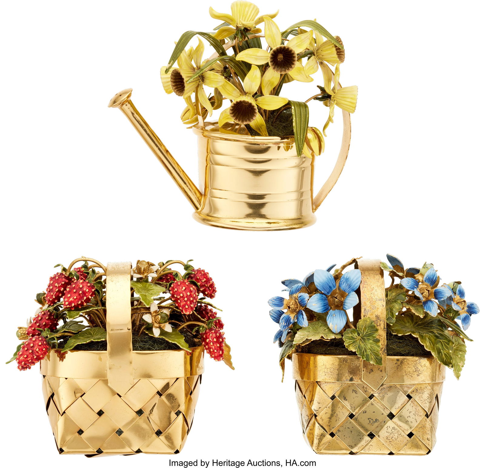 55001&colon; Cartier Enamel&comma; Glass&comma; Vermeil Objet de Vertu&comma; c