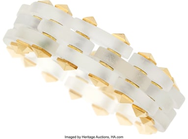 55245: Aletto Bros. Rock Crystal Quartz, Gold Bracelet