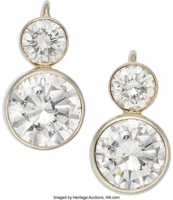 55329: Diamond, Gold Earrings  Stones: Round brilliant-